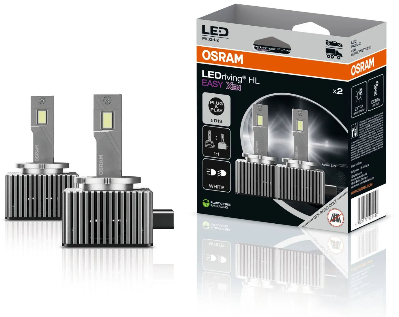 OSRAM HL EASY XEN LED náhrady za xenónové výbojky, pätica D1S, 2 ks