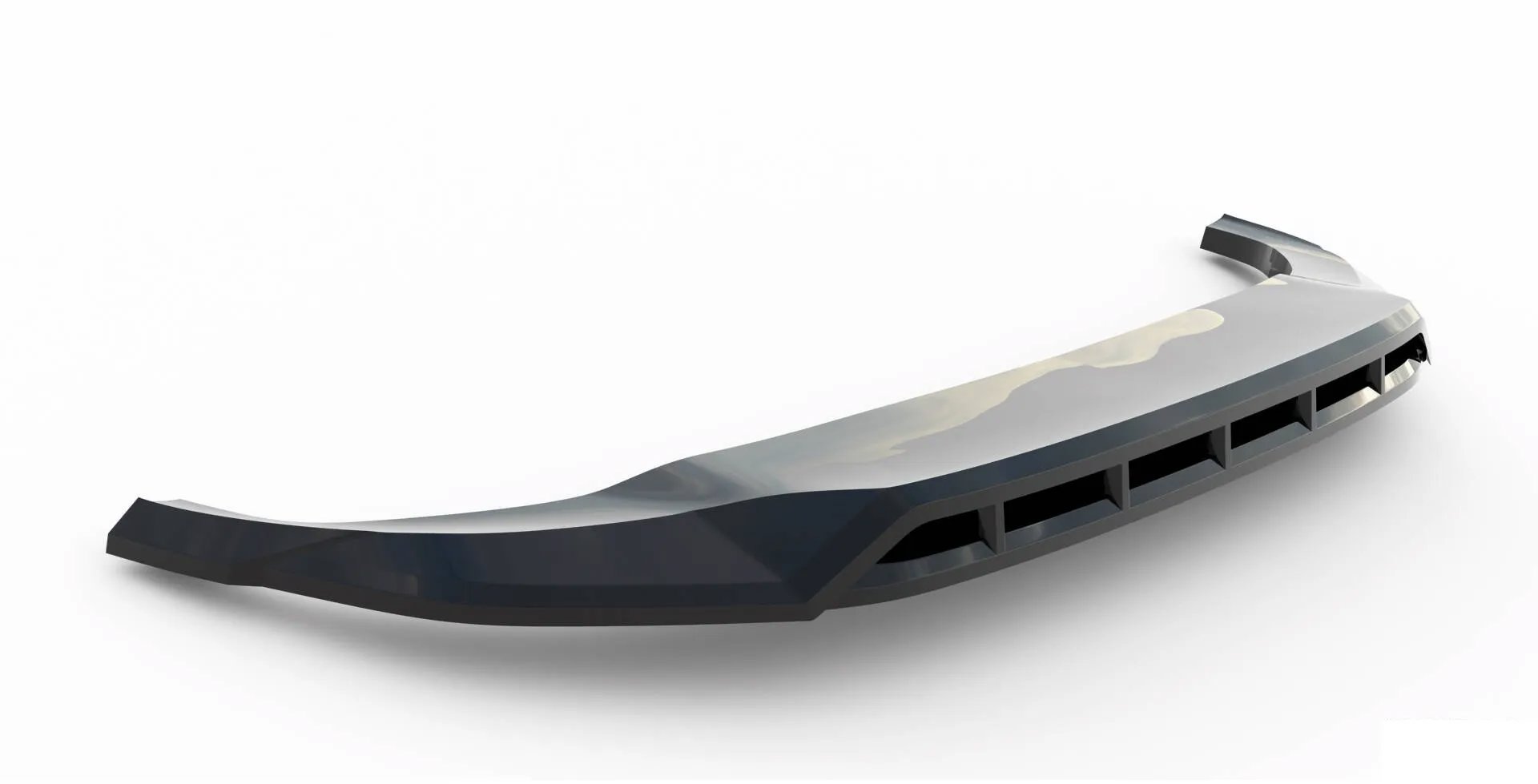 Spoiler pod predný nárazník pre Audi Q8 Mk 1 FL, čierny lesklý plast ABS, vr. S-Line
