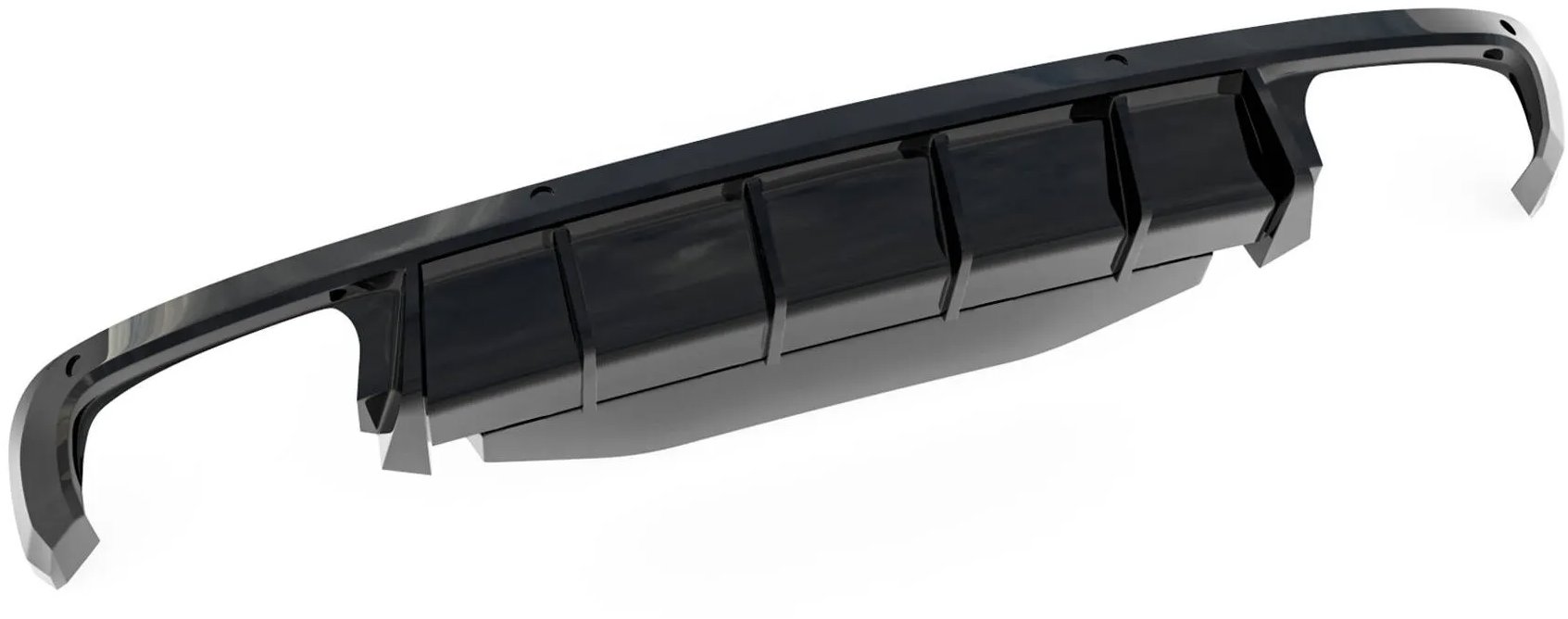 Vložka zadného nárazníka ver. 2 pre Škoda Superb Mk3, čierny lesklý plast ABS, Liftback/Combi