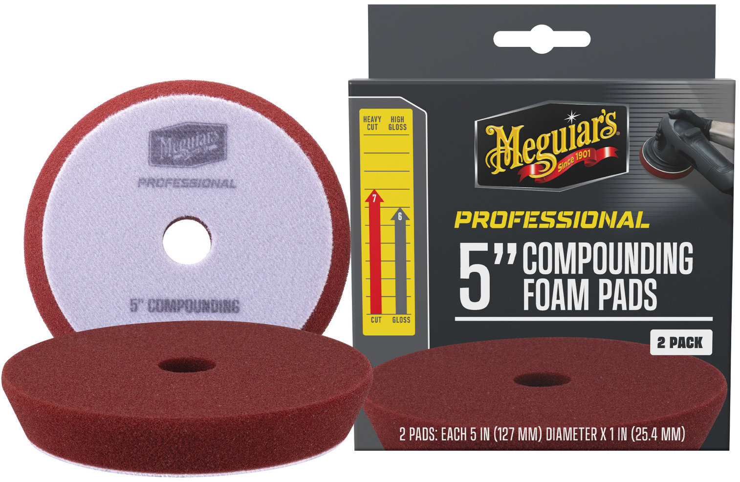 Meguiar's Professional Compound Foam Pad – penové korekčné kotúče, priemer 5", 2 kusy