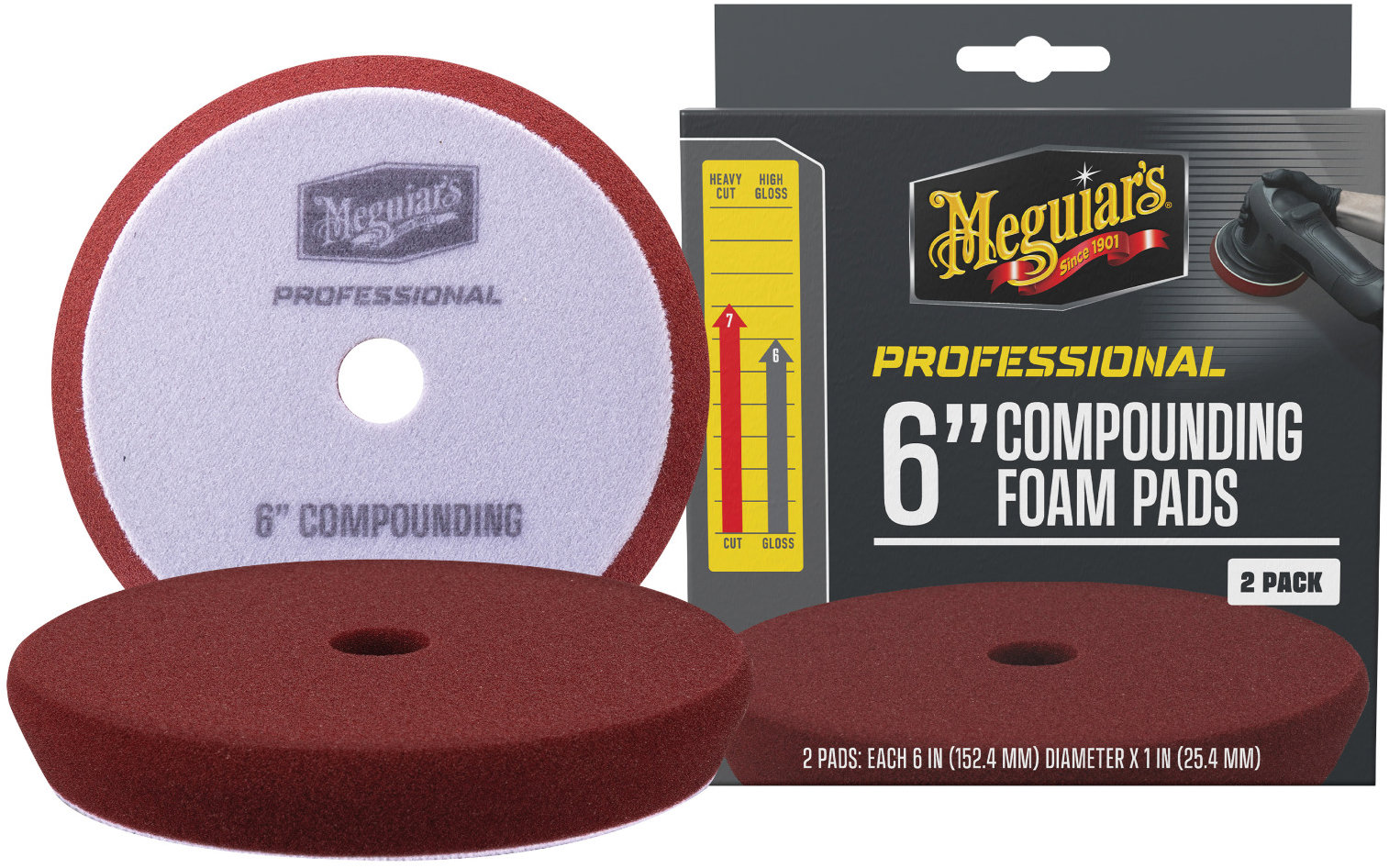 Meguiar's Professional Compound Foam Pad – penové korekčné kotúče, priemer 6", 2 kusy