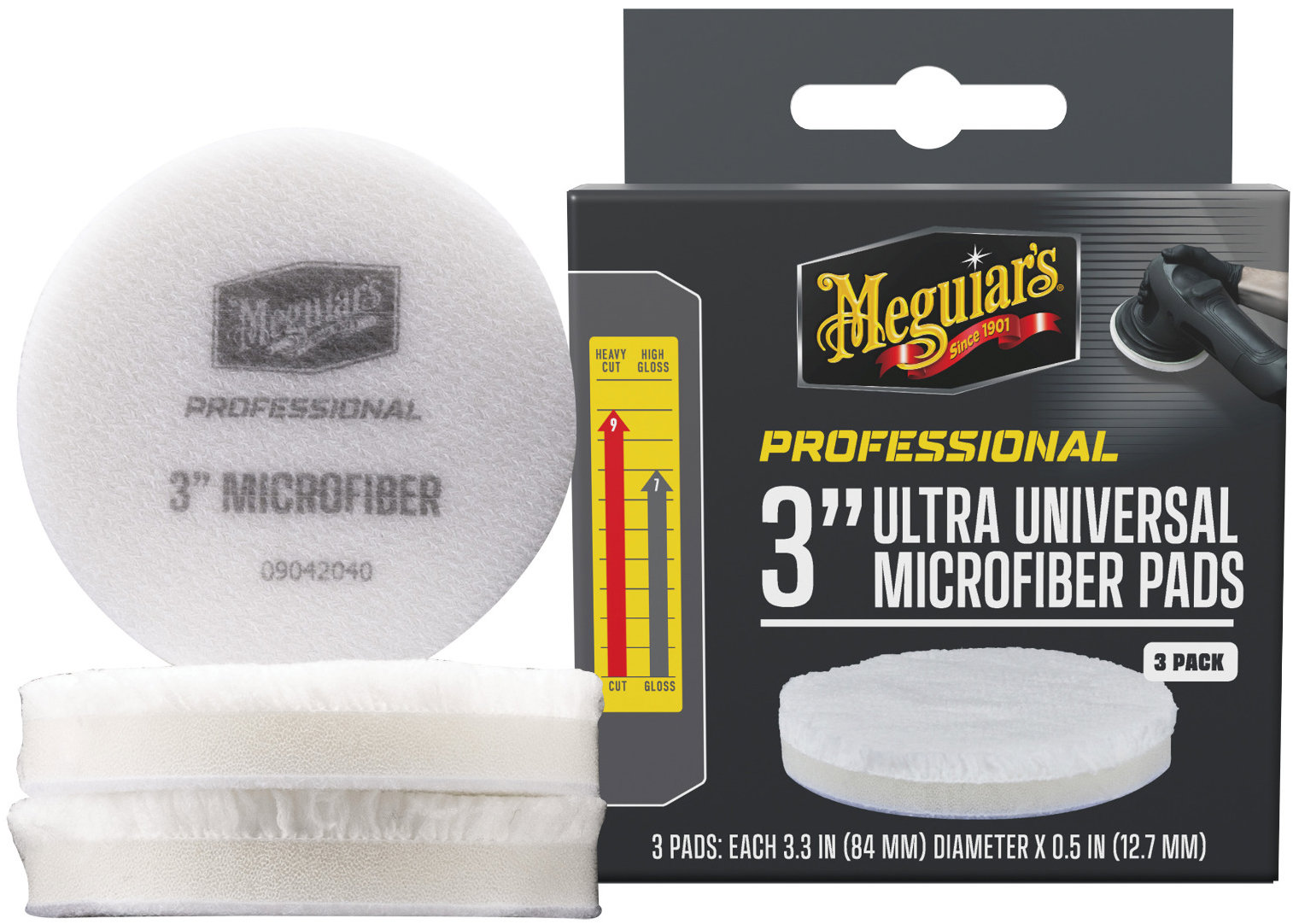 Meguiar's Professional Microfiber Pad – mikrovláknové leštiace kotúče, priemer 3", 3 kusy