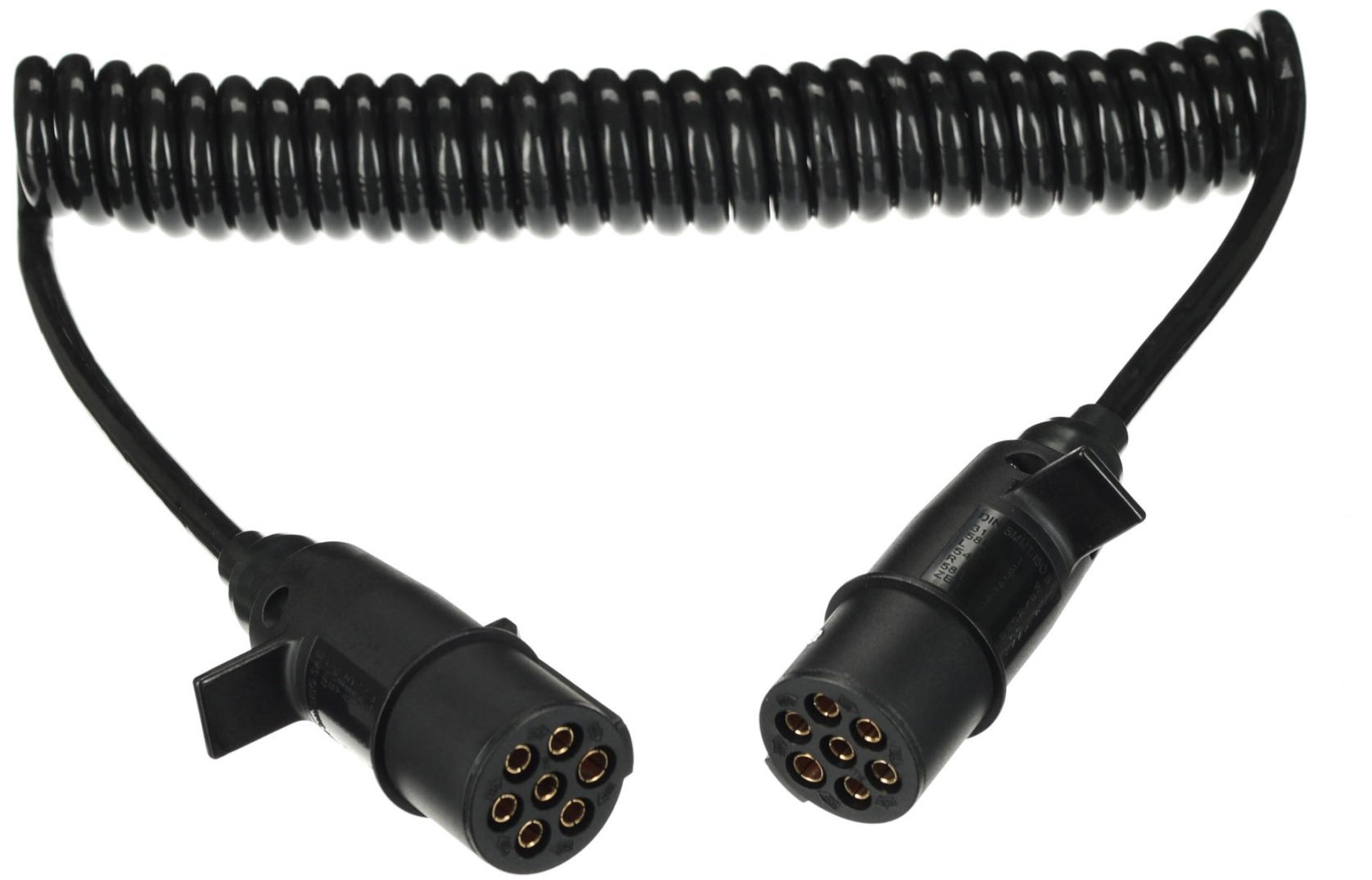 SIXTOL Trailer Cable 11 Prepojovací špirálový kábel 7-pin typ N, plastová zástrčka, 24 V, 3,5 m