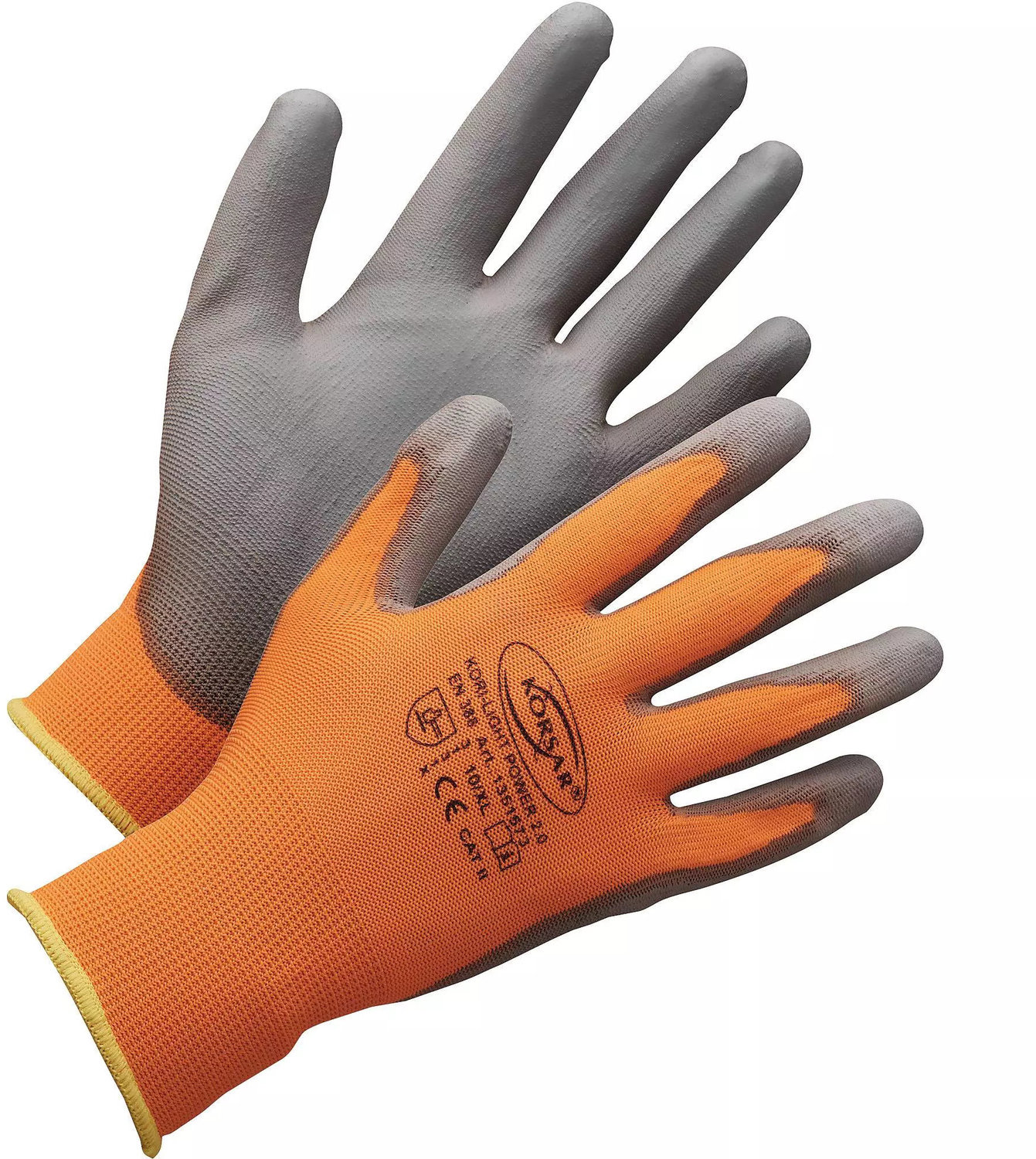 Korsar Pracovné rukavice Kori-Light Power 2.0 oranžové polyester, 12 párov, veľkosť 11