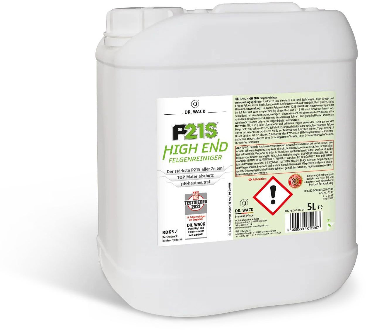 Dr. Wack gelový čistič ráfků kol s reakcí se železitými kontaminanty HIGH END Wheel Cleaner 5 l