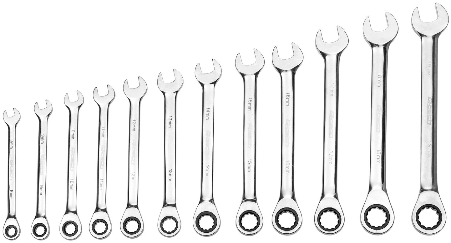 Q-TECH sada očkových kľúčov s račňou 8, 9, 10, 11, 12, 13, 14, 15, 16,17, 18, 19