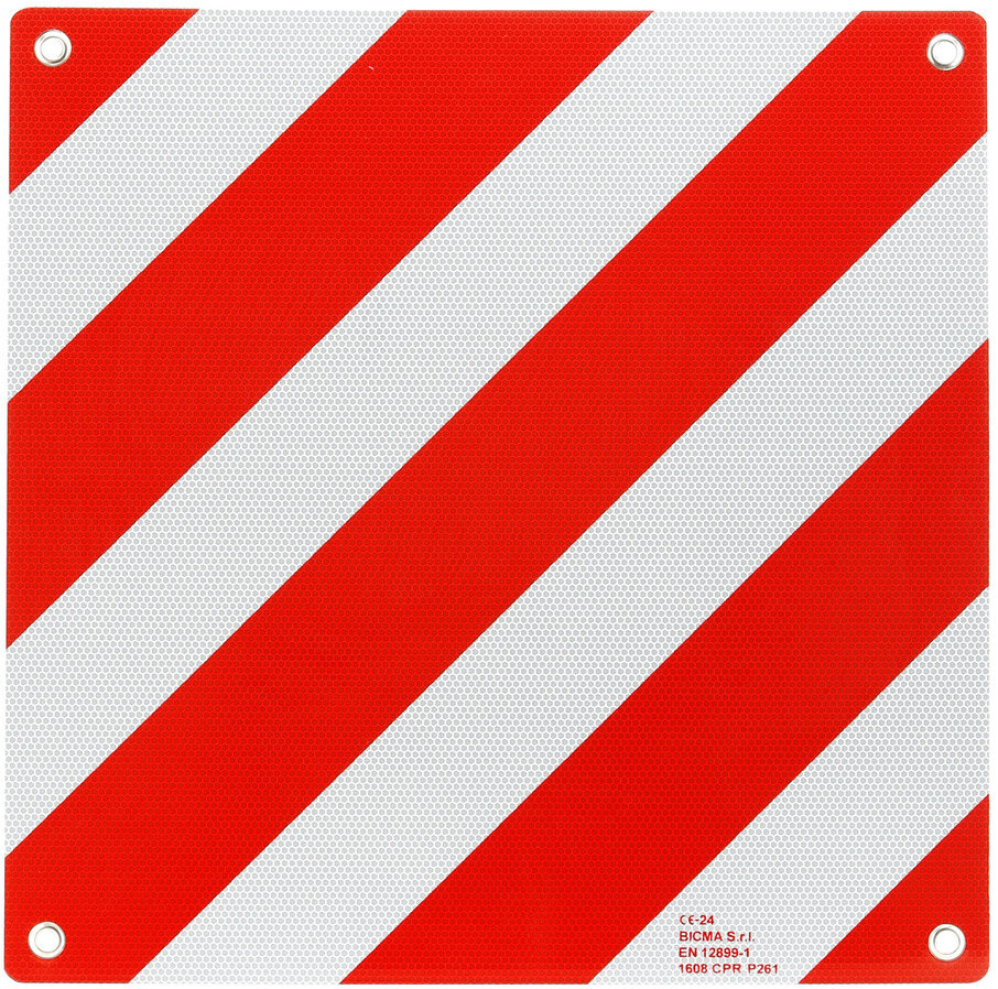 Lampa Reflexná tabuľa/ceduľa 50 × 50 cm normovaná E – aluminium/ červenobiela/Taliansko