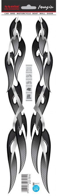 PREXIM Samolepiace dekory pruhy carbon silver