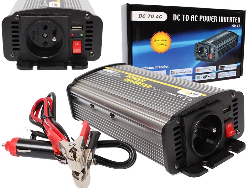 Carspa 24 V/230 V + USB 600 W