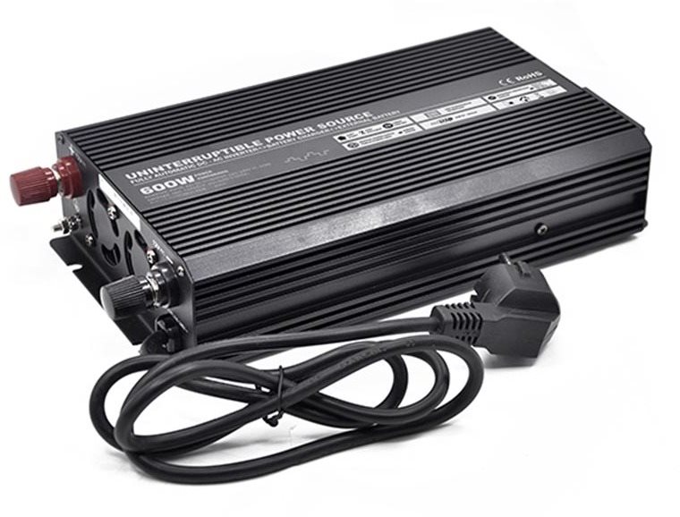 OEM Menič napätia UPS600-12 12 V/230 V 600 W s nabíjačkou 12 V/10 A a funkciou UPS