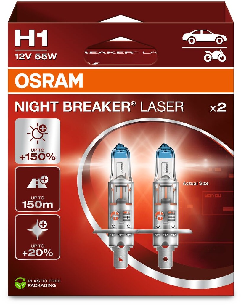 OSRAM H1 Night Breaker Laser Next Generation + 150 %, 2 ks