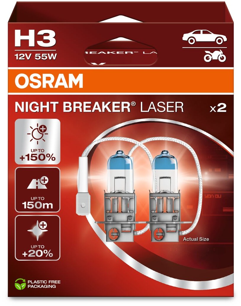 OSRAM H3 Night Breaker Laser Next Generation + 150 %, 2 ks