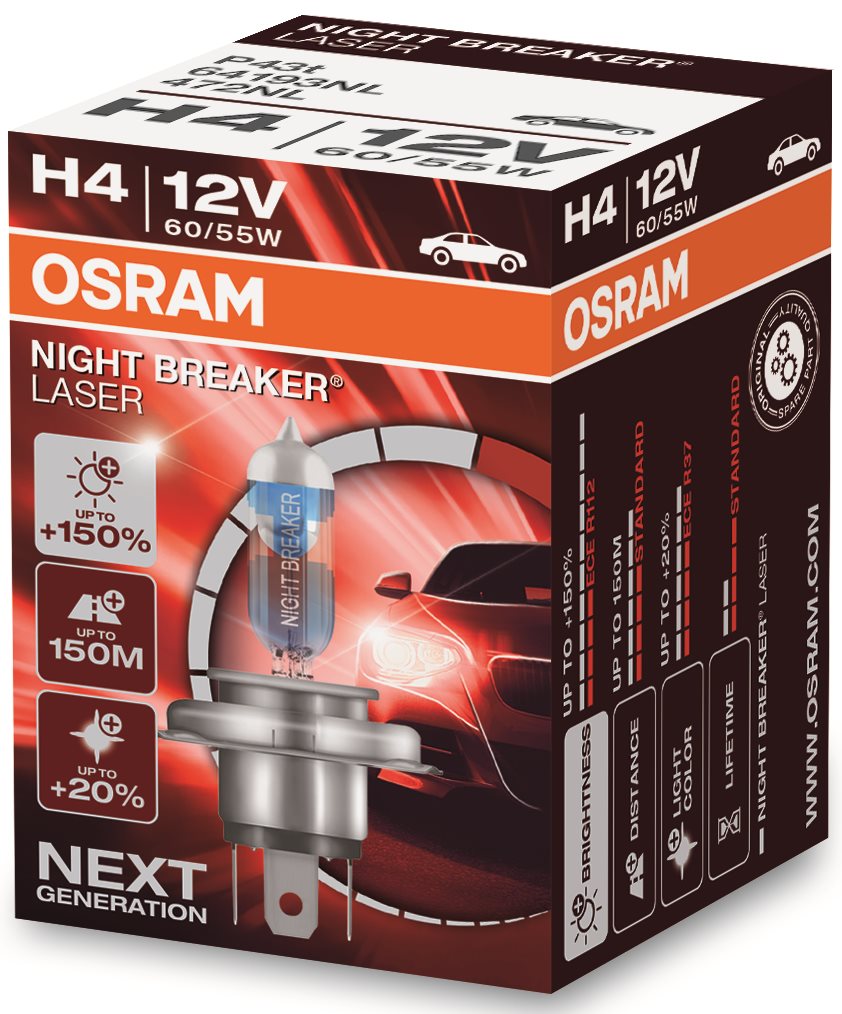 OSRAM H4 Night Breaker Laser Next Generation + 150 %