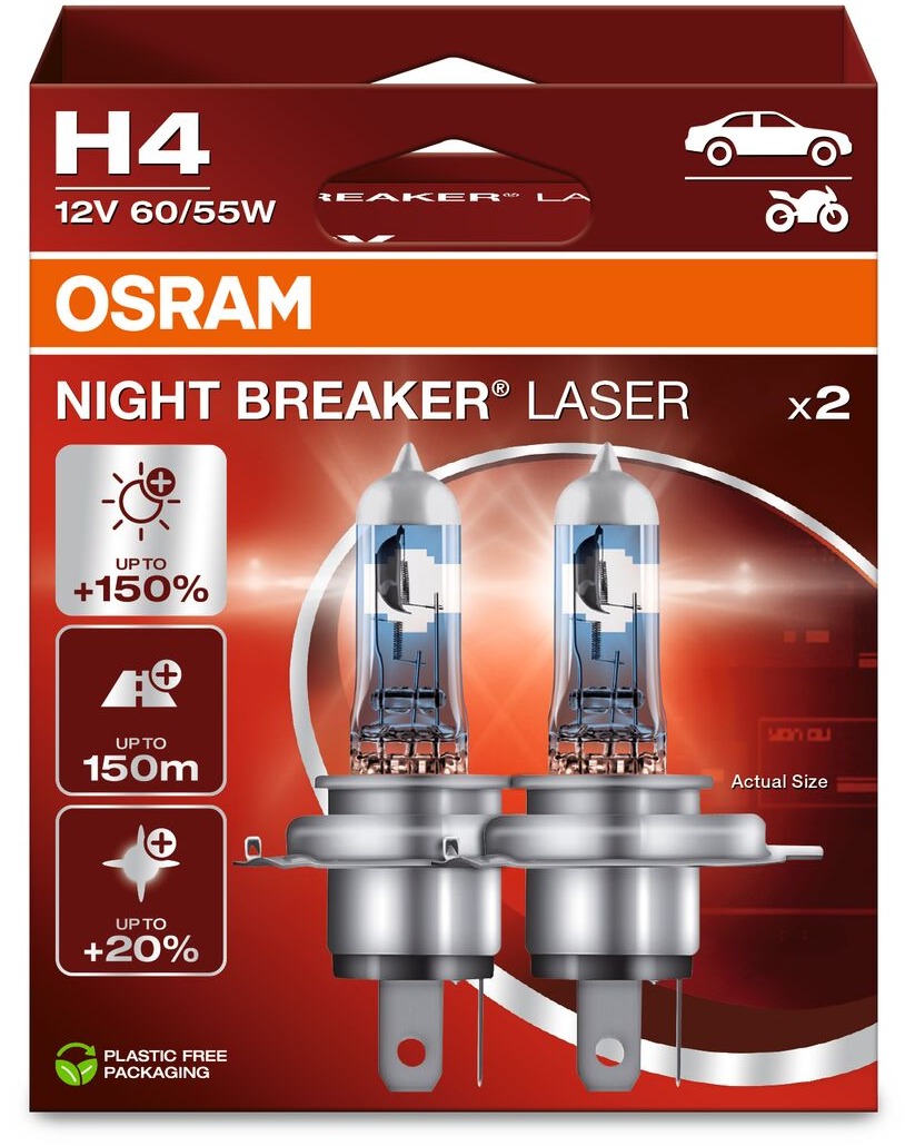 OSRAM H4 Night Breaker Laser Next Generation + 150 %, 2 ks
