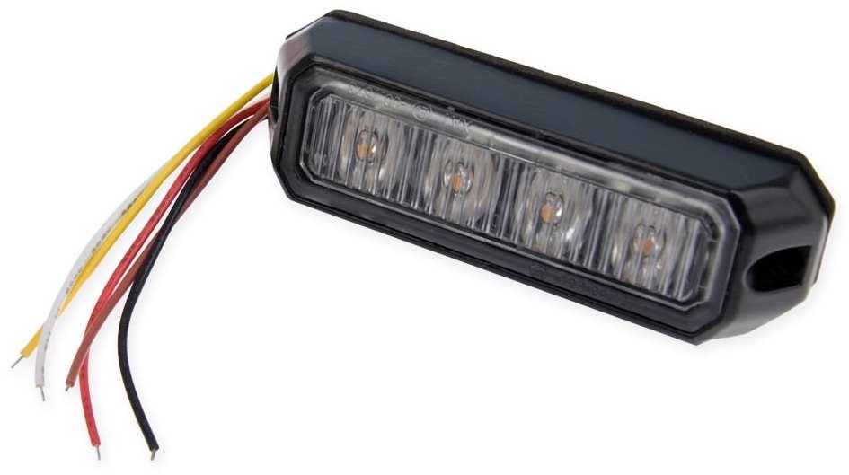 Výstražné svetlo 4× LED oranžové 12/24 V – zábleskové