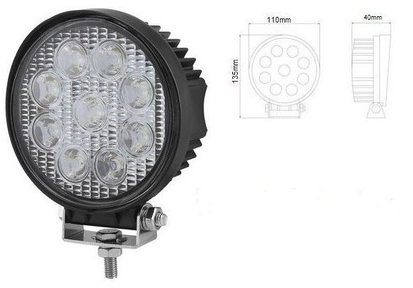 Pracovné svetlo LED 2200 lm, 9× LED