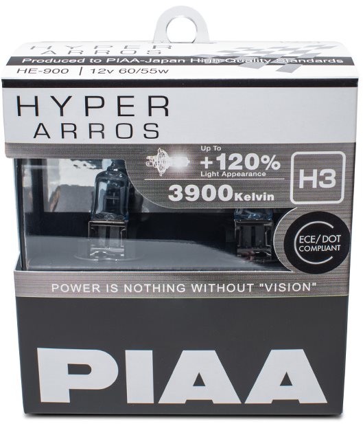 PIAA Hyper Arros 3900K H3 + 120 % zvýšený jas, 2 ks