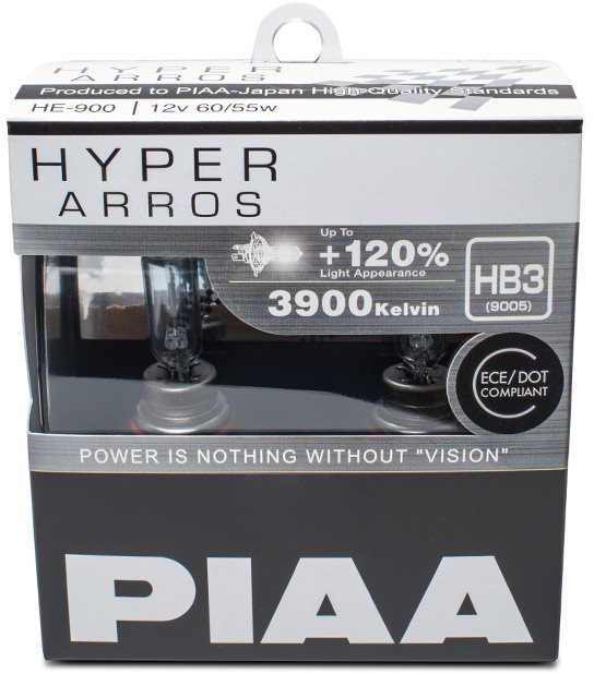 PIAA Hyper Arros 3900K HB3 + 120 % zvýšený jas, 2 ks