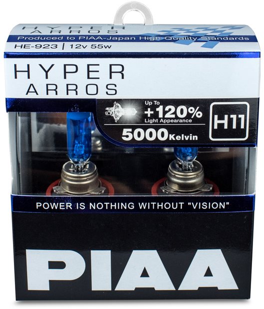 PIAA Hyper Arros 5000K H11 + 120%, jasne biele svetlo s teplotou 5000K, 2 ks
