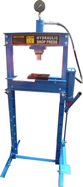 GEKO Hydraulický lis s manometrom a nožnou pumpou, 20 t