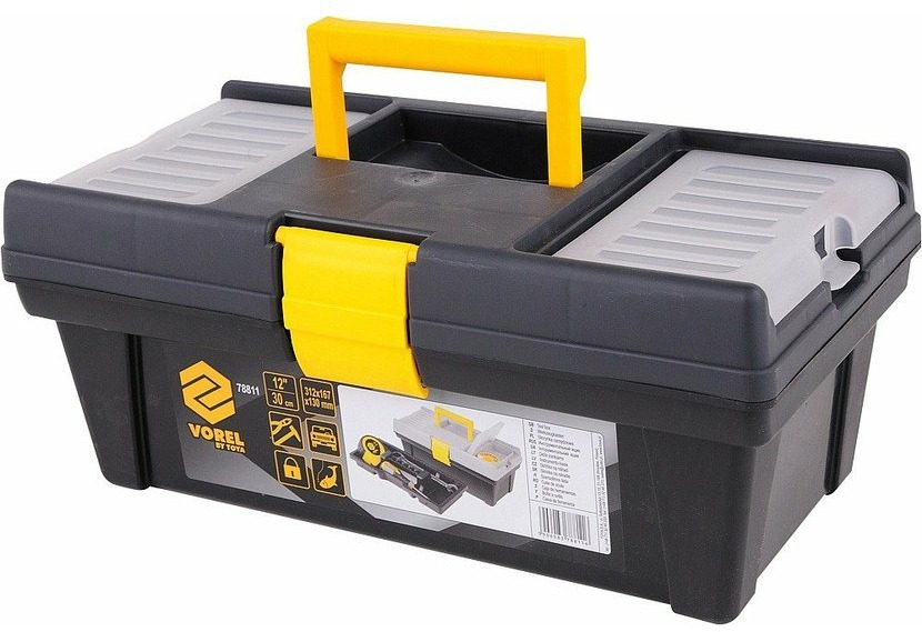 VOREL Box na náradie plastový 12" 1 zámok 30 cm TO-78811