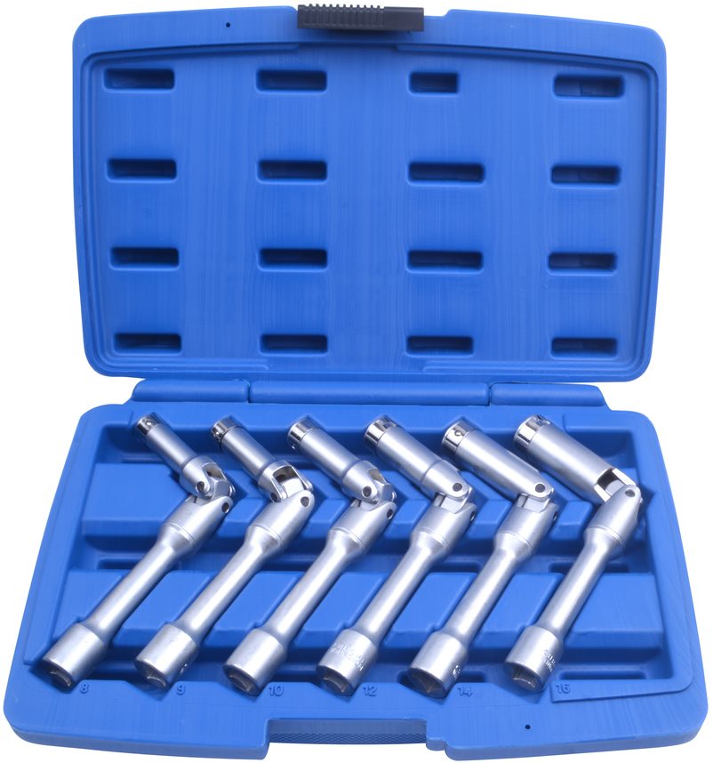 QUATROS Nástrčné kĺbové kľúče 3/8", na sviečky, veľkosť 8 – 16 mm, sada 6 kusov QS20377