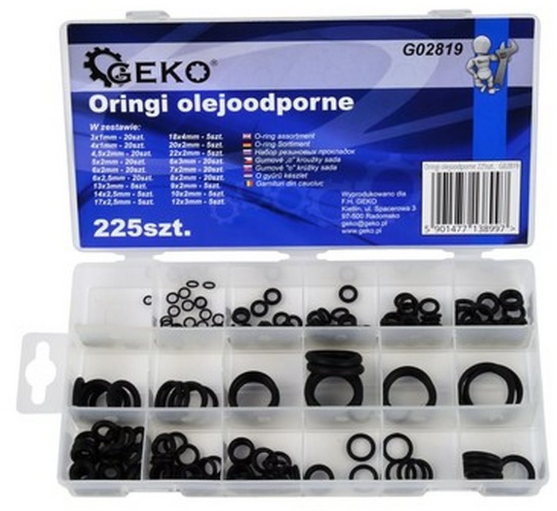 GEKO O-kroužky odolné proti olejům 225ks