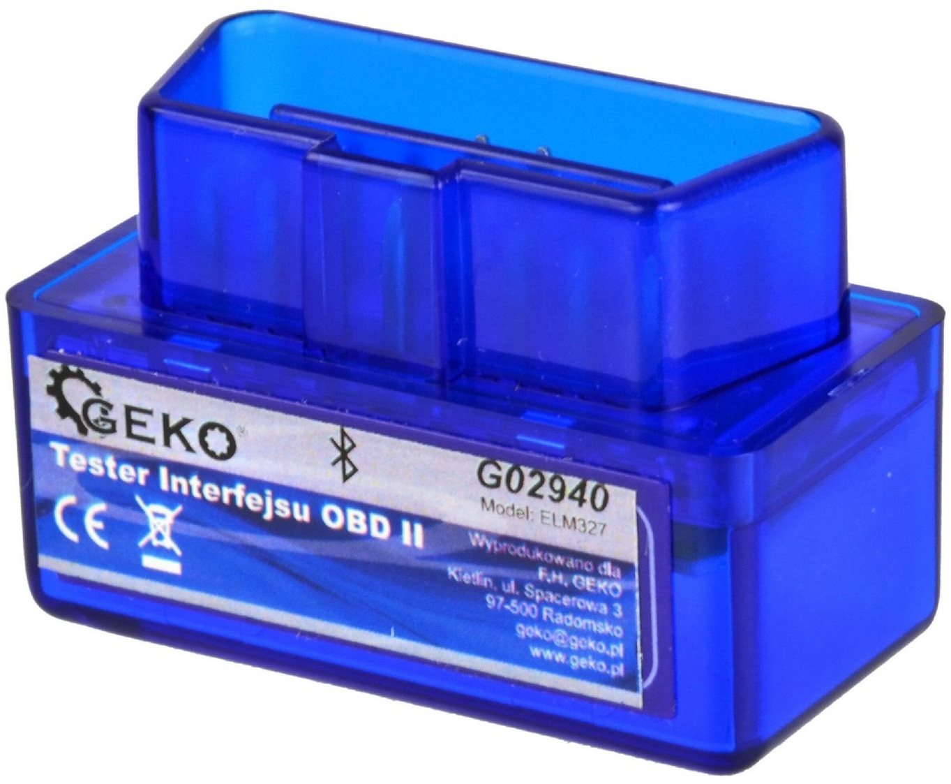 GEKO Autodiagnostika ELM 327 bluetooth modrá, Android (zdarma SX OBD aplikácia)