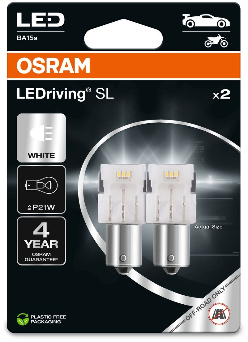 OSRAM LEDriving SL P21W Studenobiela 6000 K 12 V dva kusy v balení