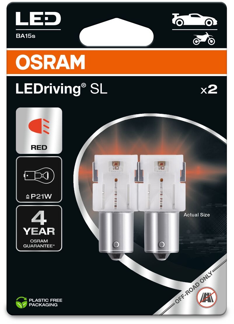 OSRAM LEDriving SL P21W Červená 12V dva kusy v balení