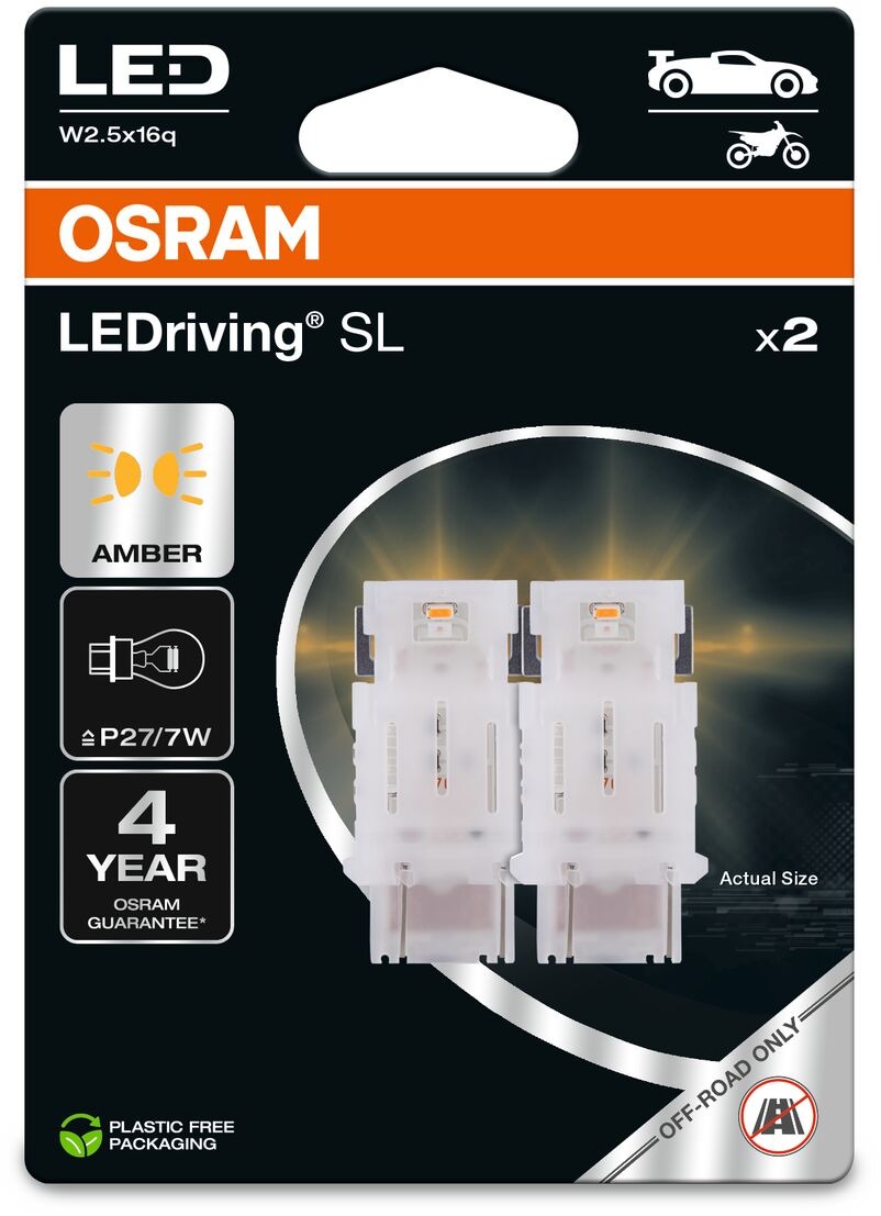 OSRAM LEDriving SL P27/7W Žltá 12 V dva kusy v balení