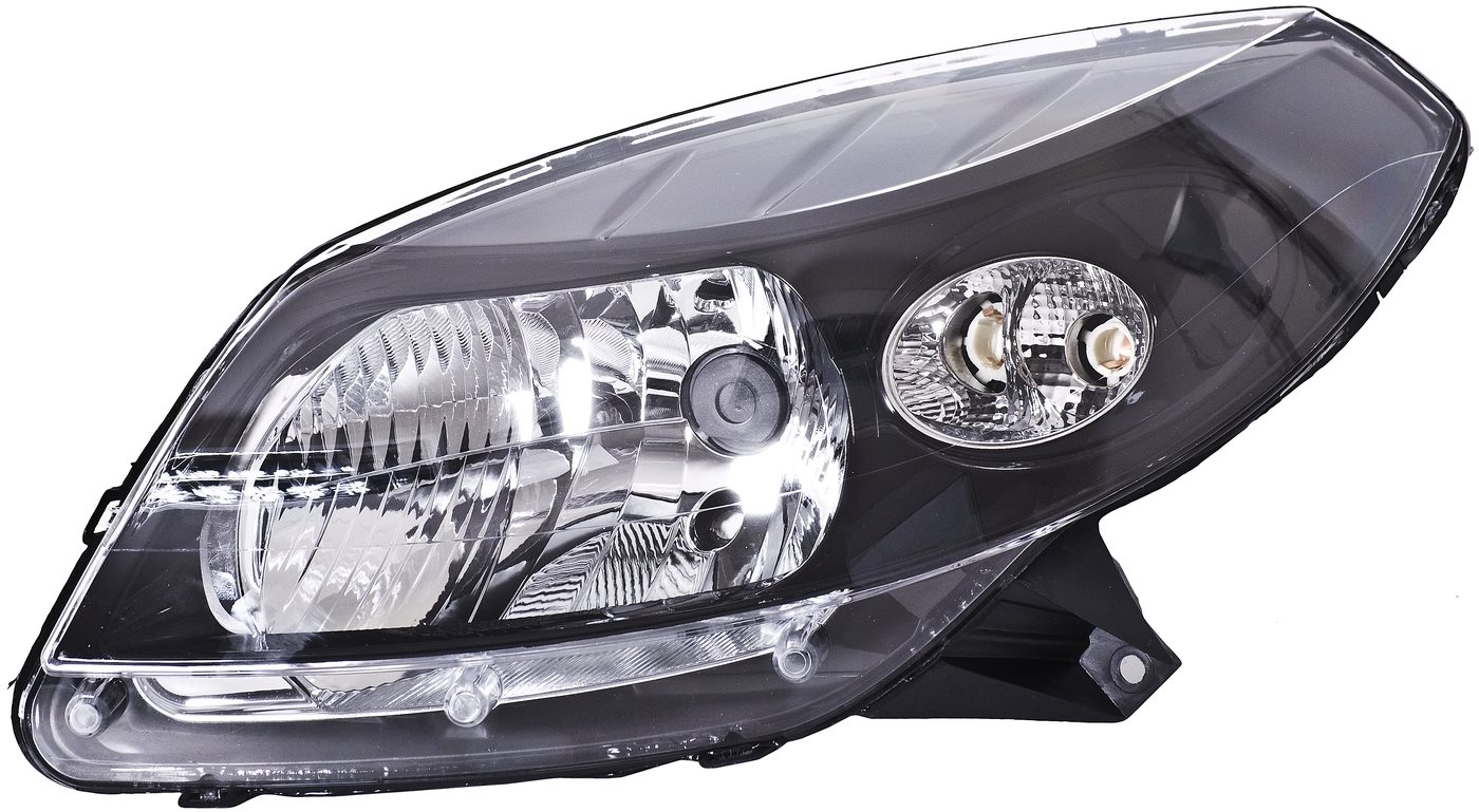 ACI DACIA Sandero 08- predné svetlo H4 (ovládané lankom + mechanizmus) čierne (model Stepway) L