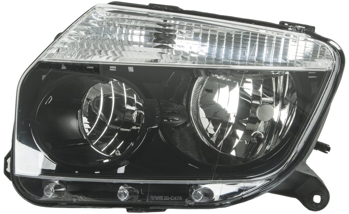 ACI DACIA Duster 10- predné svetlo H7 + H1 (ovládané lankom), čierny rámček (verzia 4×4) L