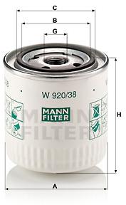 MANN-FILTER W920/38 pre vozidlá VOLVO