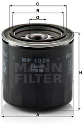 MANN-FILTER WP1026 pre vozidlá TOYOTA