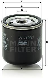 MANN-FILTER W712/21 pre vozidlá TALBOT