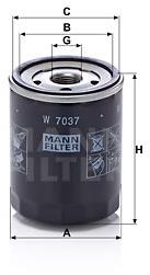 MANN-FILTER W7037 pre vozidlá SUBARU