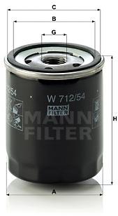 MANN-FILTER W712/54 pre vozidlá SEAT, ŠKODA, VW