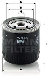 MANN-FILTER W920/7 pre vozidlá SEAT