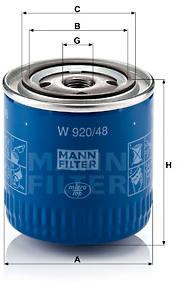 MANN-FILTER W920/48 pre vozidlá NISSAN, VW