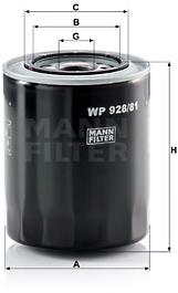 MANN-FILTER WP928/81 pre vozidlá KIA, MAZDA, MITSUBISHI