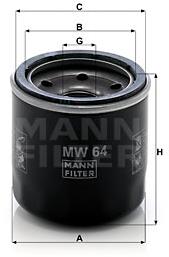 MANN-FILTER MW64 pre vozidlá KAWASAKI MOTORCYCLES; SUZUKI MOTORCYCLES; TRIUMPH MOTORCYCLES; YAMAHA M