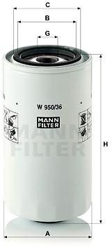 MANN-FILTER W950/36 pre vozidlá IVECO