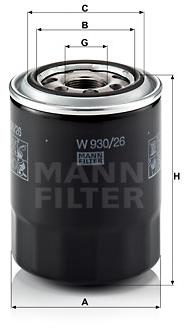 MANN-FILTER W930/26 pre vozidlá HYUNDAI, KIA