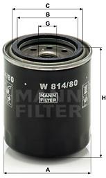 MANN-FILTER W814/80 pre vozidlá HYUNDAI, ISUZU, OPEL, ROVER