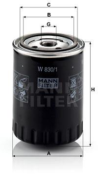 MANN-FILTER W830/1 pre vozidlá FORD, SEAT, VW