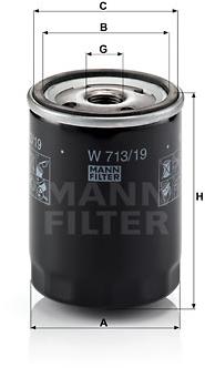 MANN-FILTER W713/19 pre vozidlá FORD, MAZDA