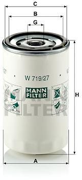 MANN-FILTER W719/27 pre vozidlá FORD, CHRYSLER, JEEP, MAZDA