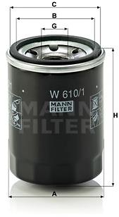 MANN-FILTER W610/1 pre vozidlá FIAT, SUBARU, SUZUKI, VW