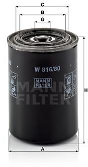 MANN-FILTER W816/80 pre vozidlá DAIHATSU, MITSUBISHI